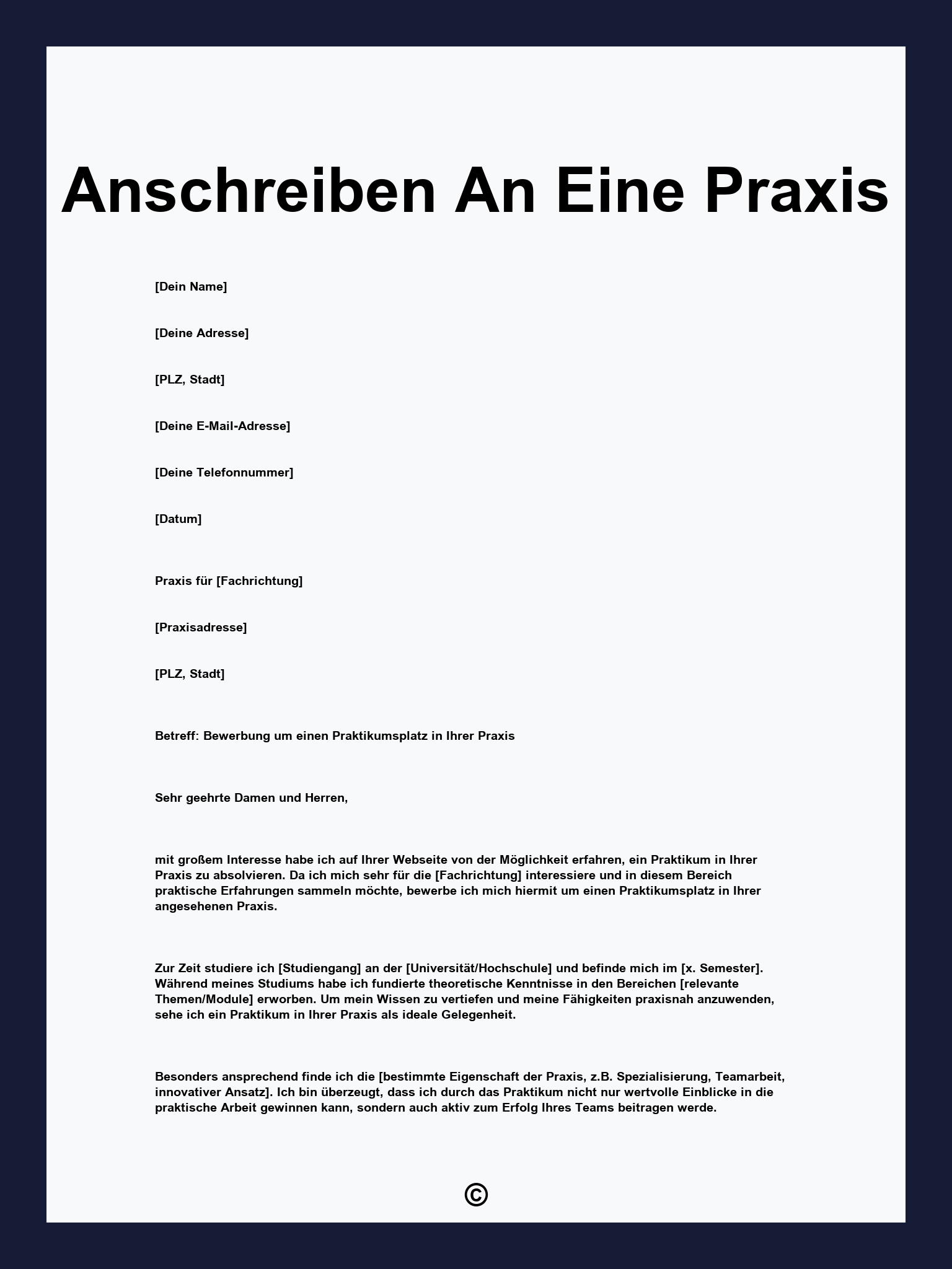 Anschreiben An Eine Praxis