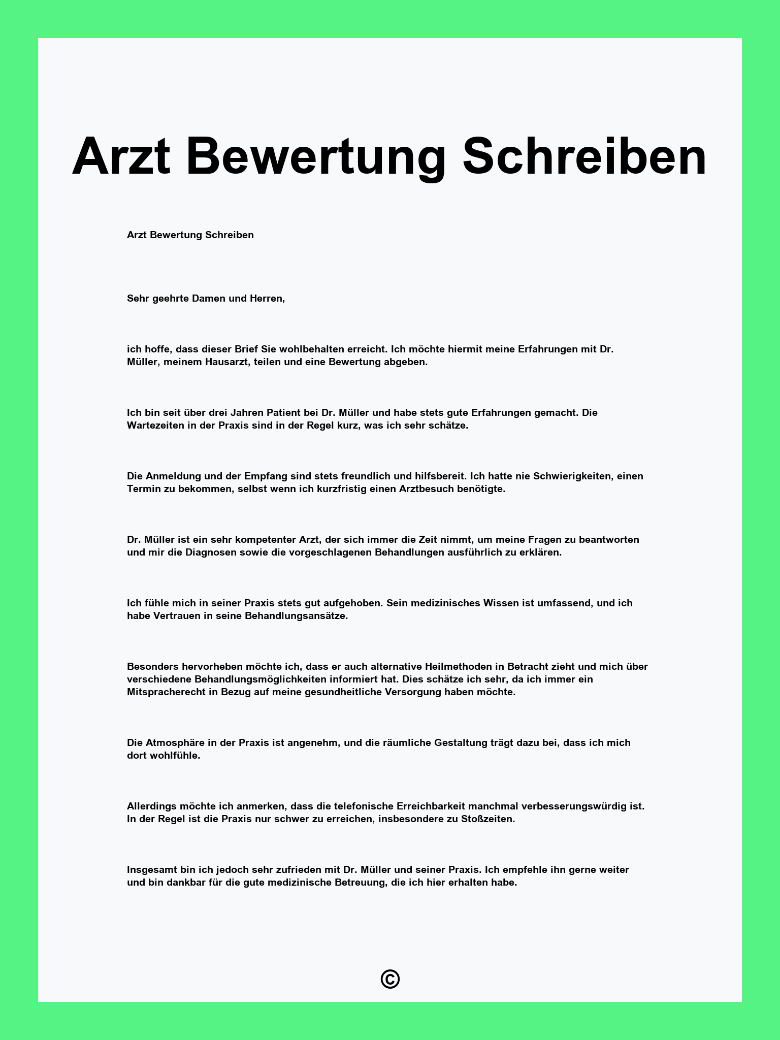 Arzt Bewertung Schreiben
