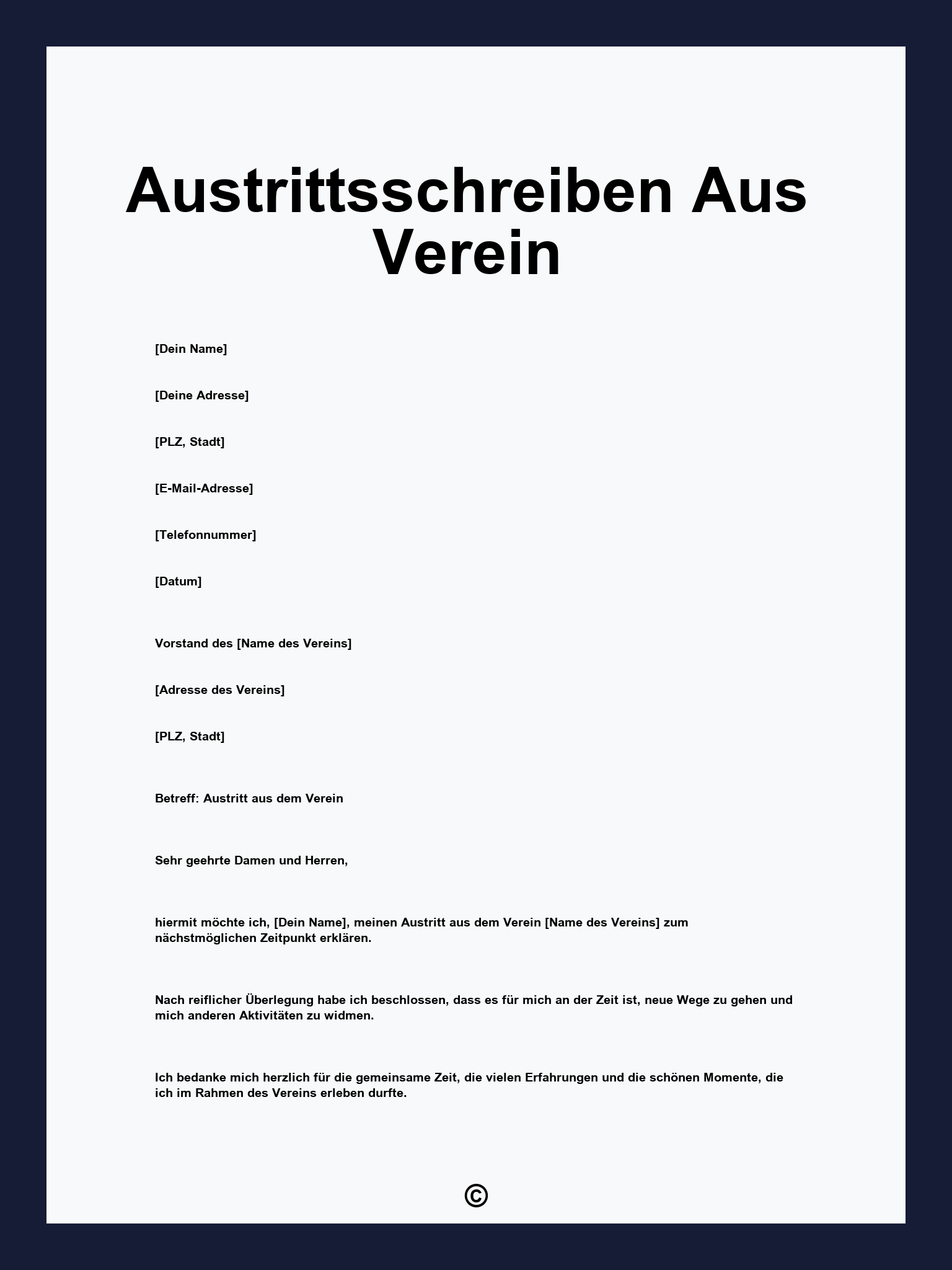 Austrittsschreiben Aus Verein