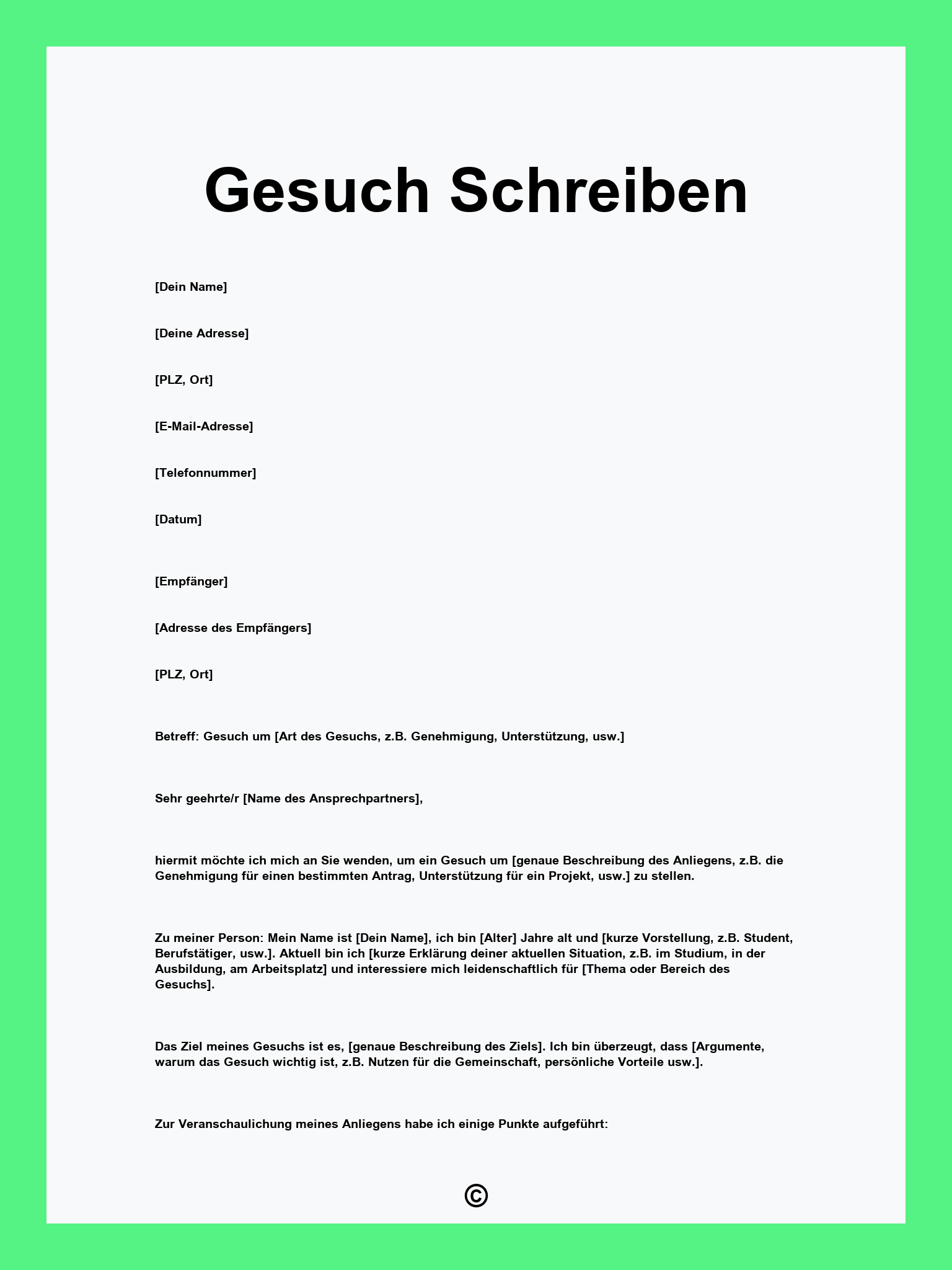 Gesuch Schreiben
