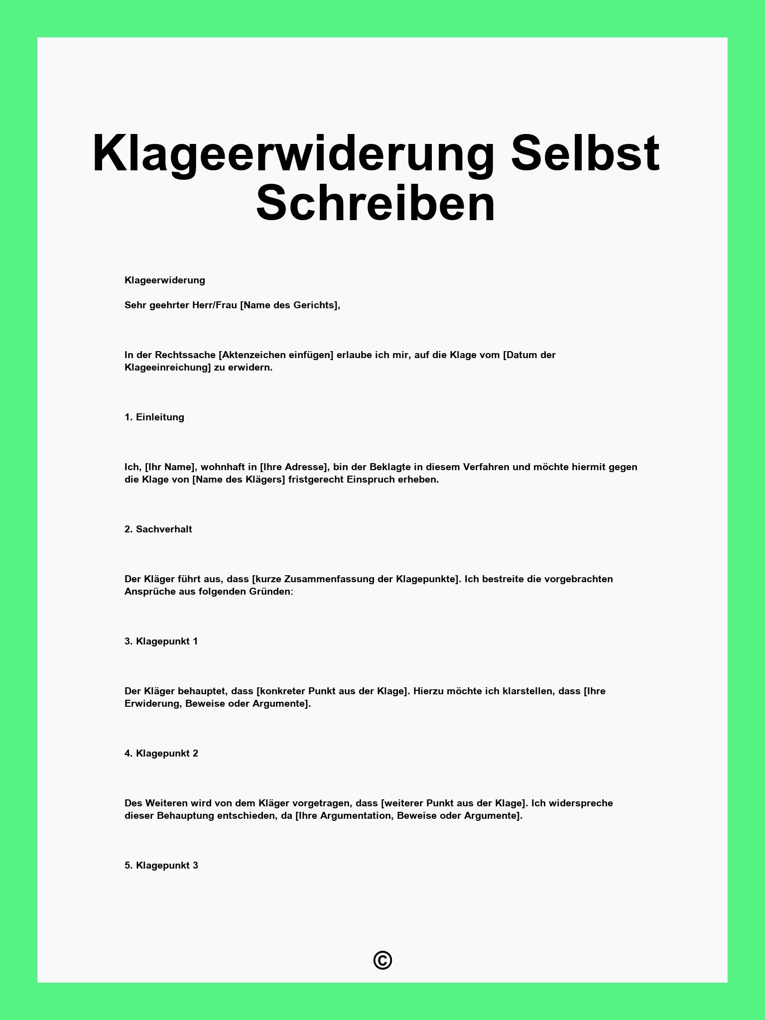 Klageerwiderung Selbst Schreiben