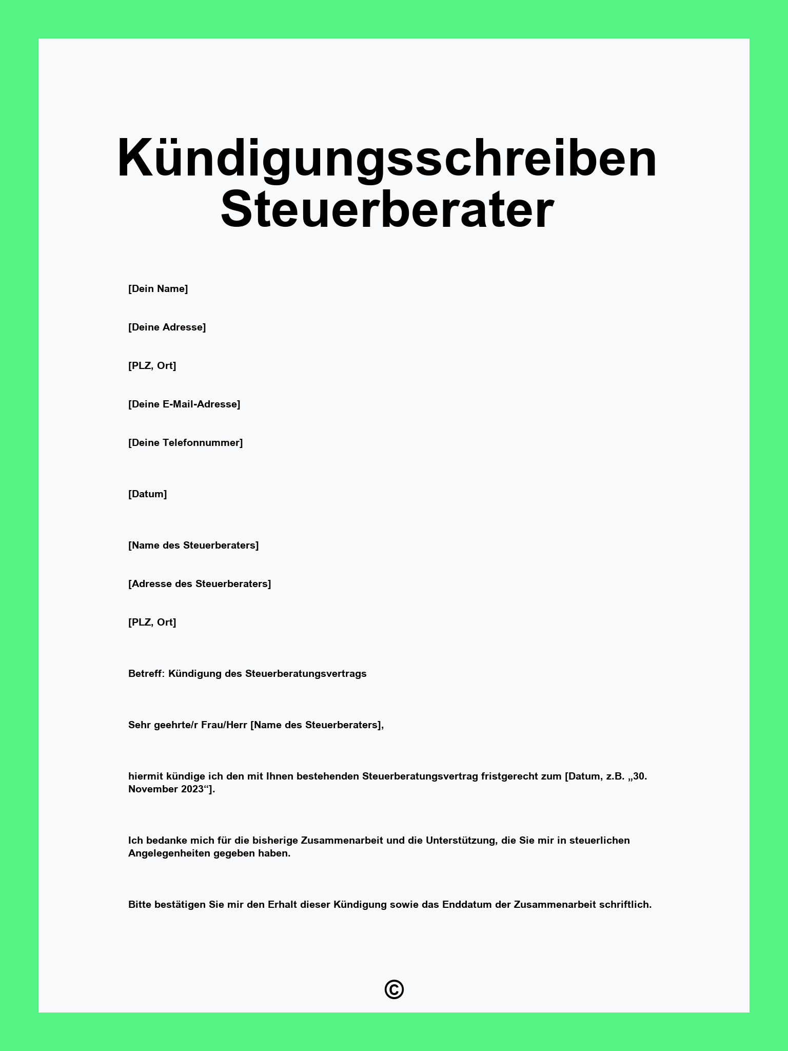 Kündigungsschreiben Steuerberater