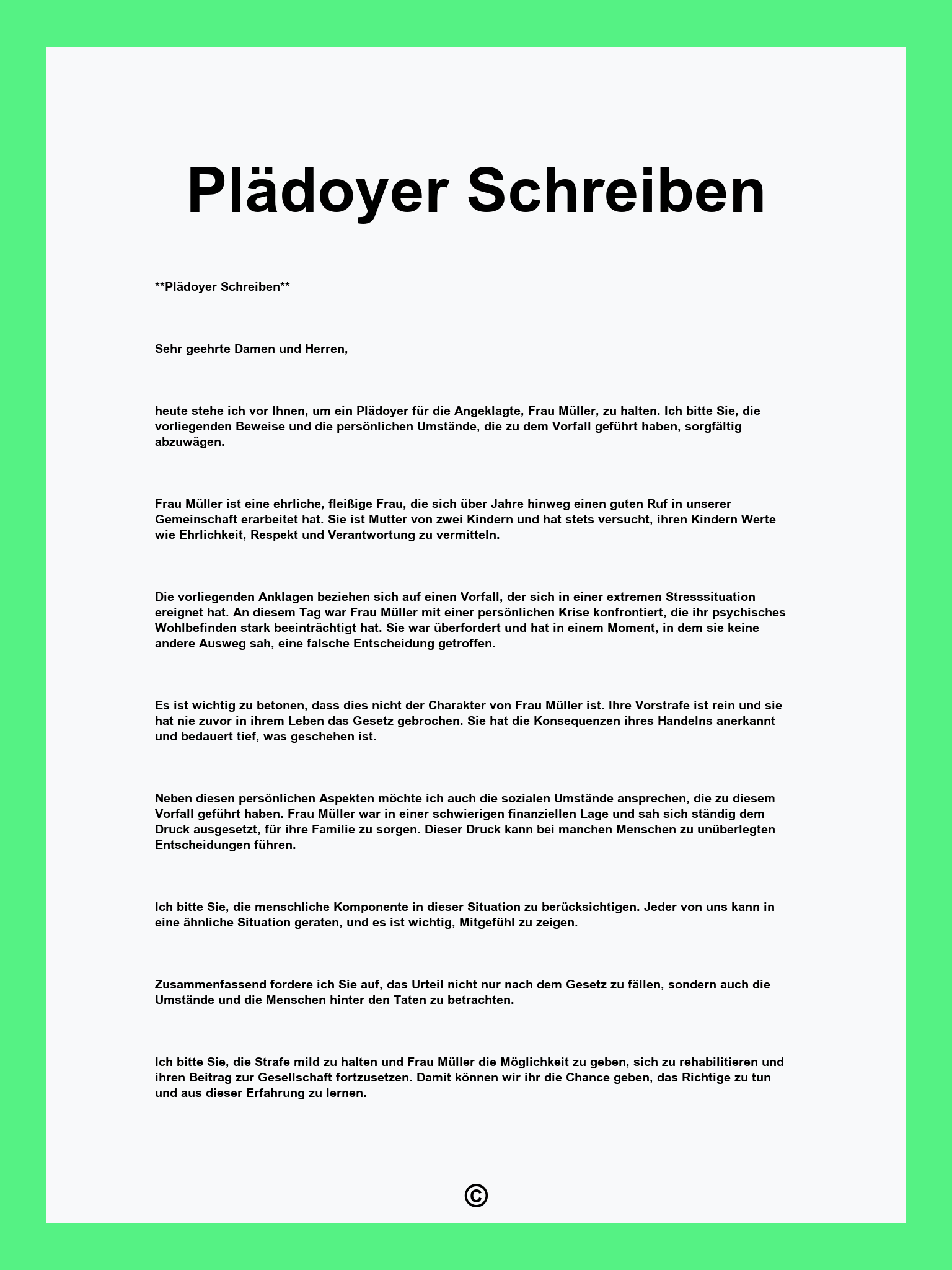 Plädoyer Schreiben