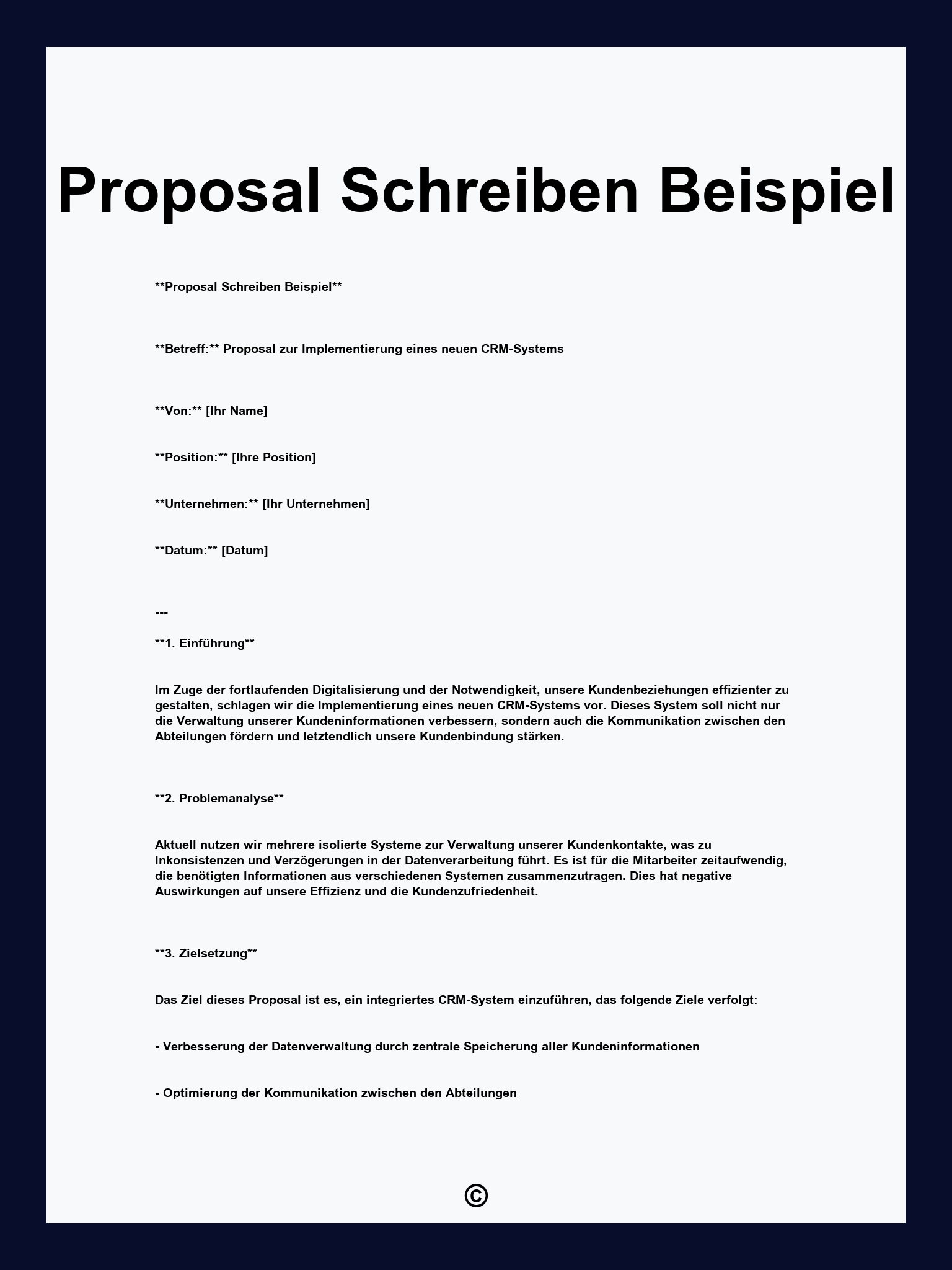 Proposal Schreiben Beispiel