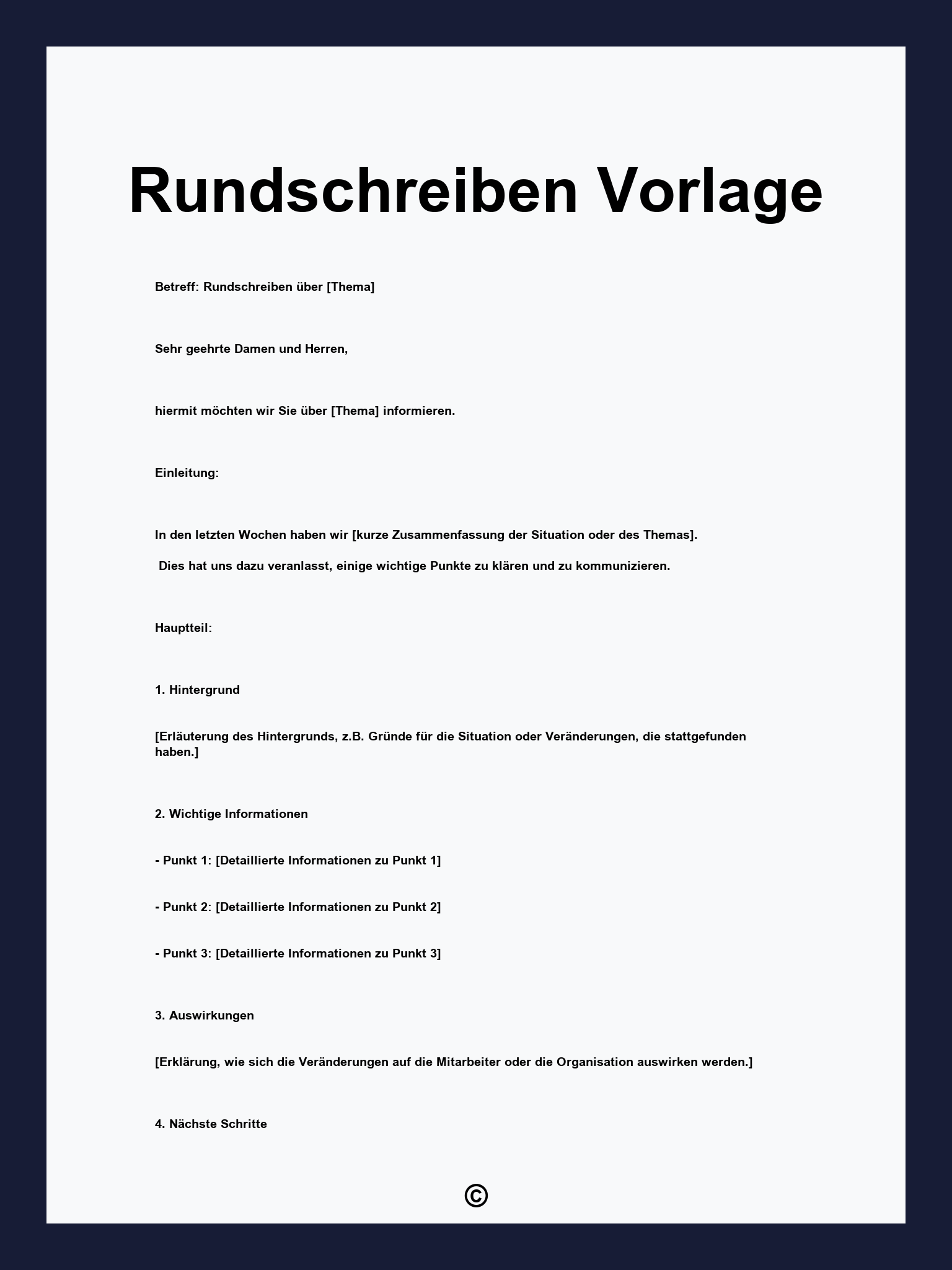 Rundschreiben Vorlage