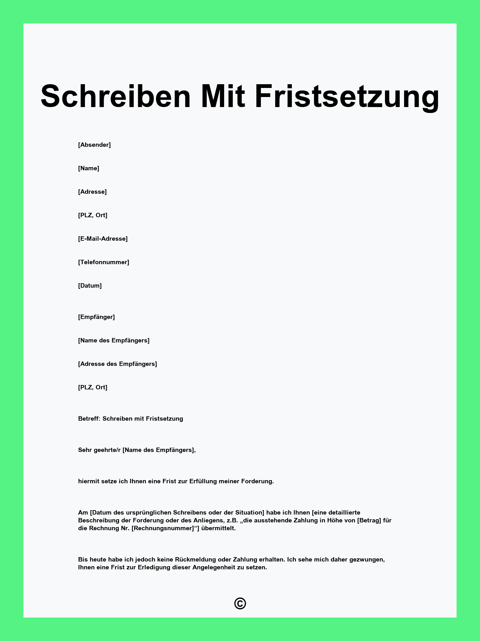 Schreiben Mit Fristsetzung