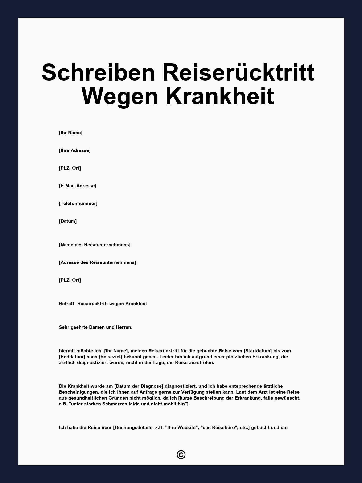 Bem Gespräch Verschieben Wegen Krankheit Schreiben Reiserücktritt Wegen Krankheit