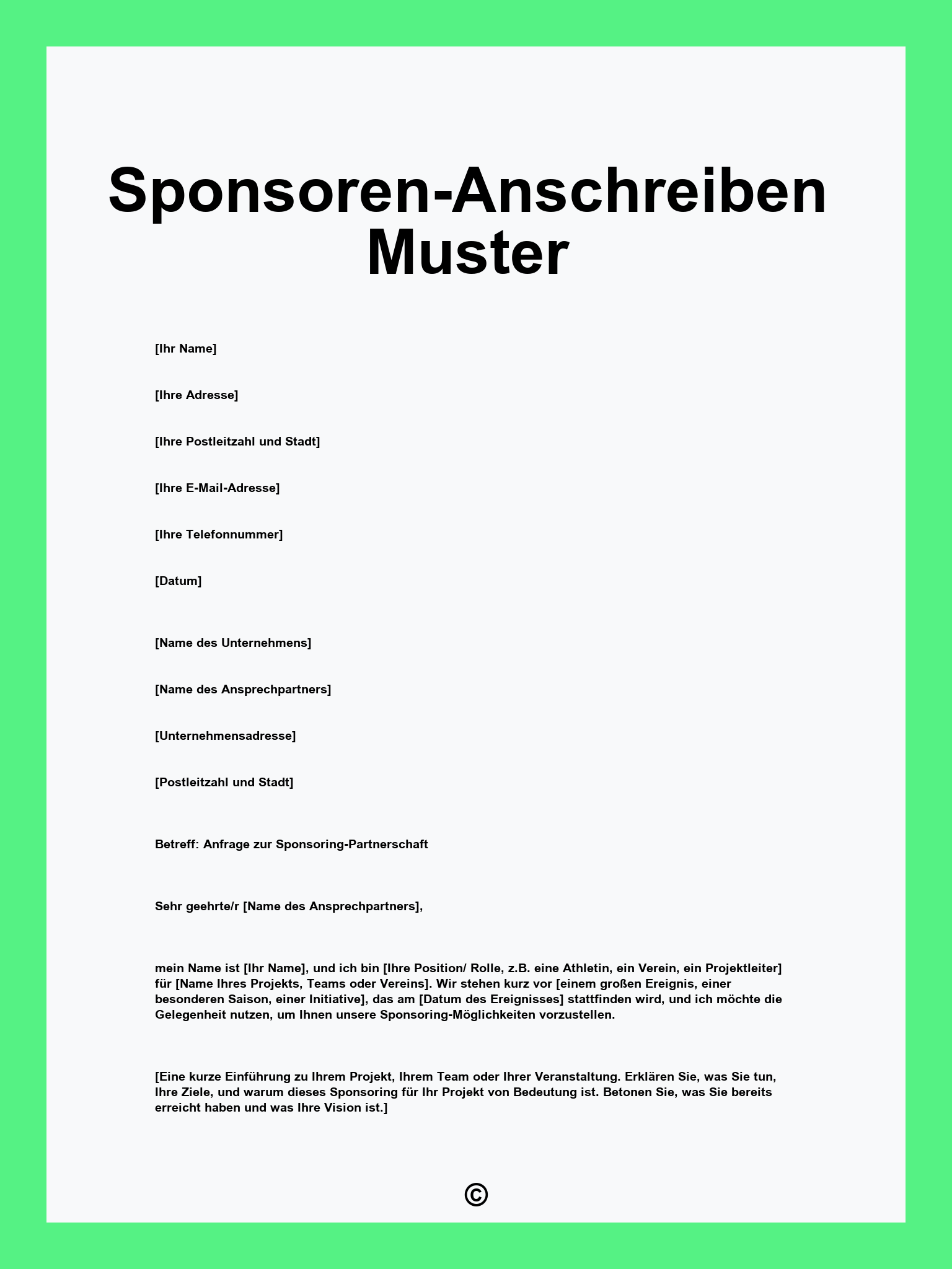 Sponsoren-Anschreiben Muster