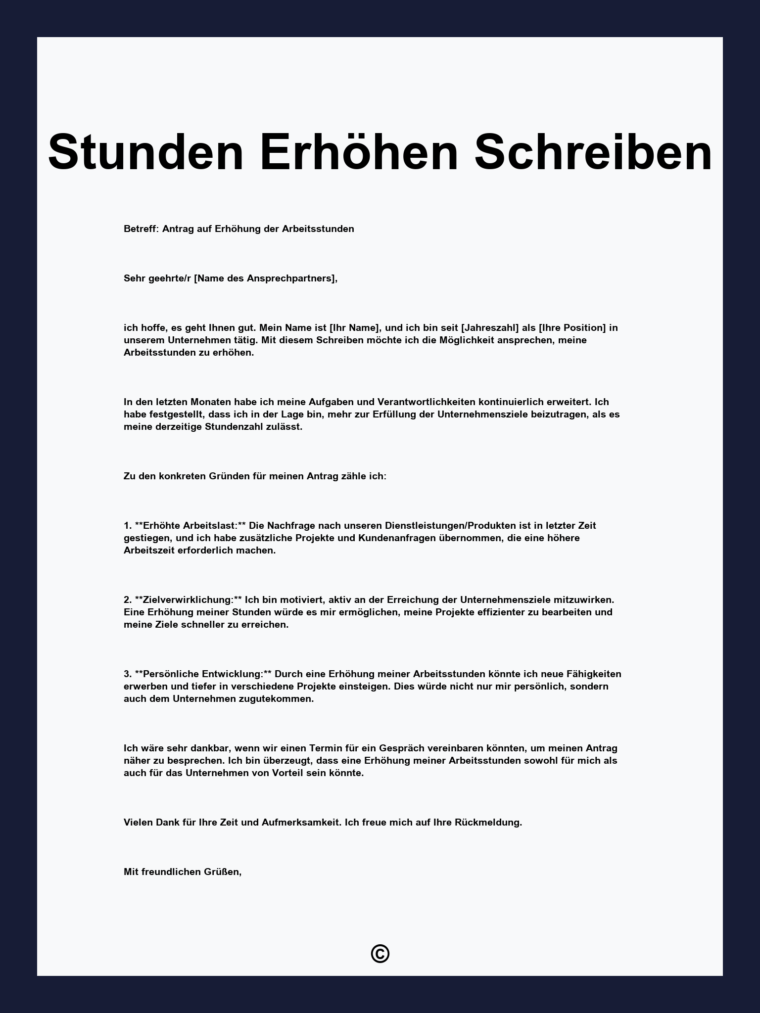 Stunden Erhöhen Schreiben