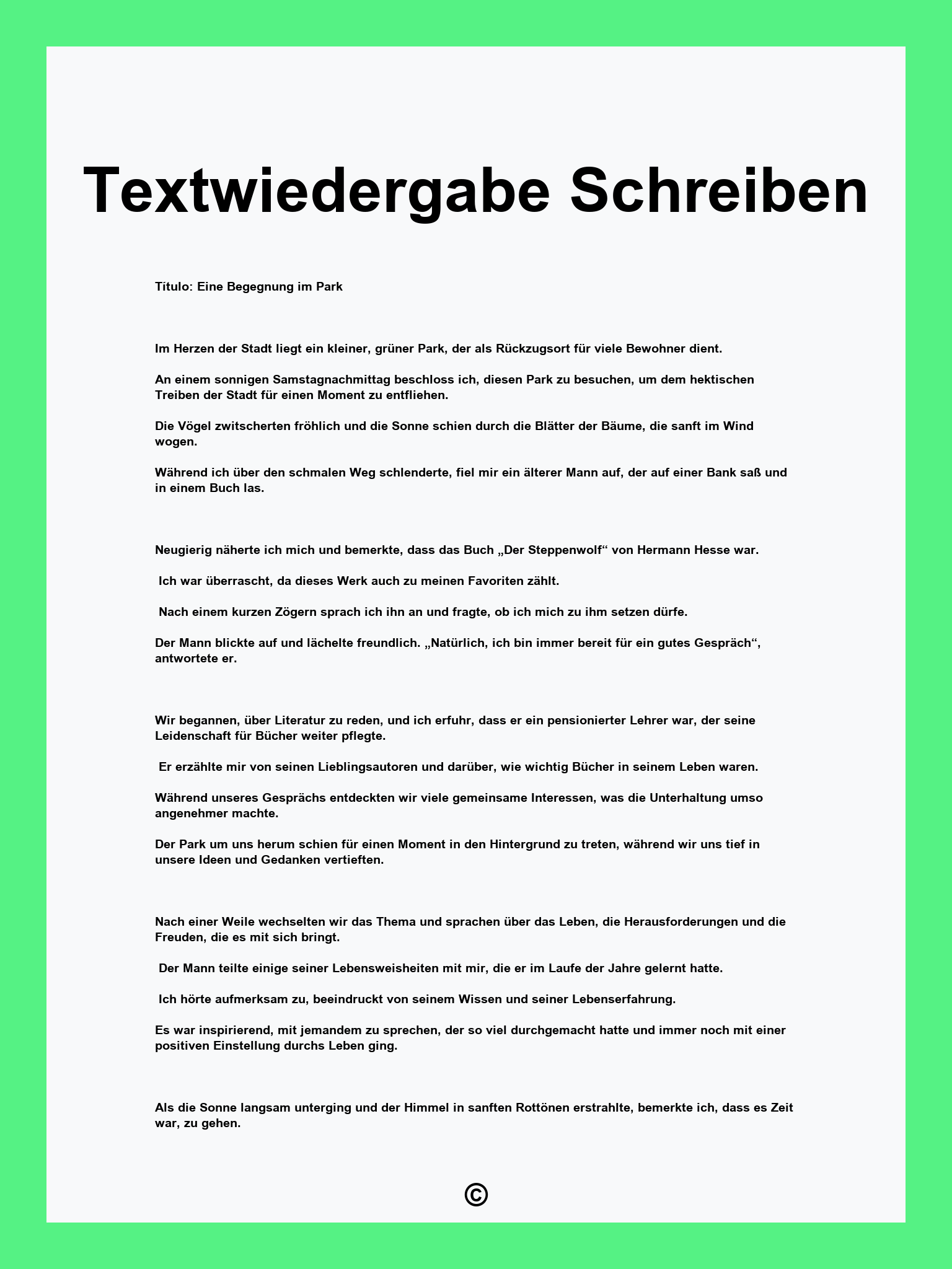Textwiedergabe Schreiben