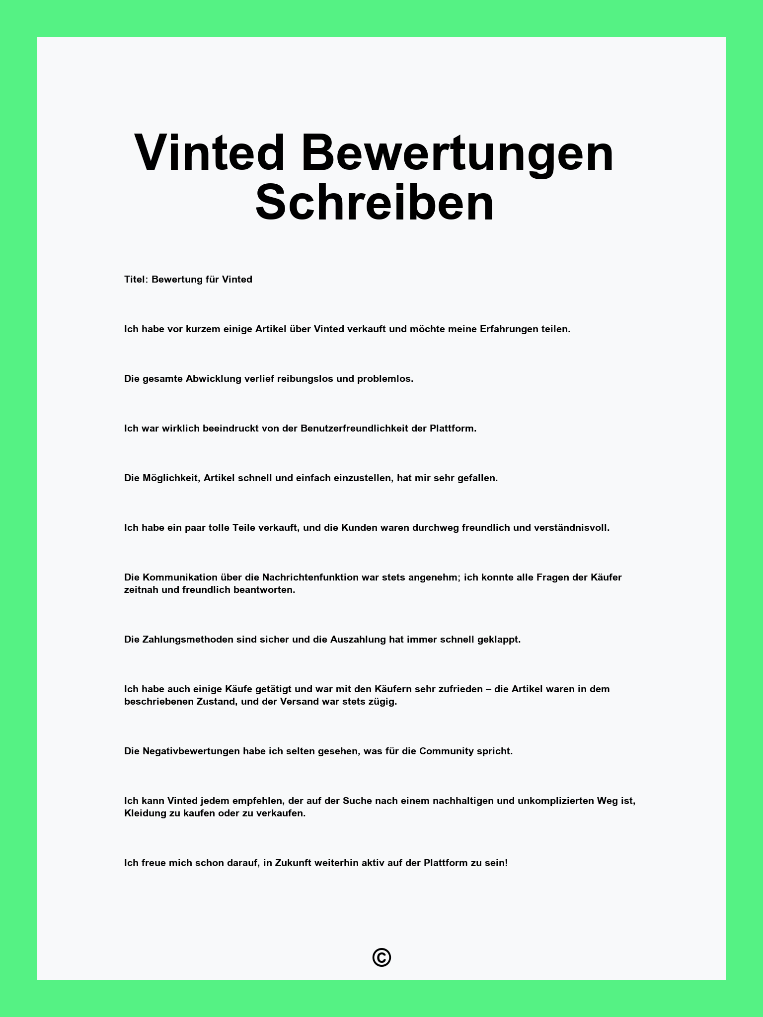 Vinted Bewertungen Schreiben